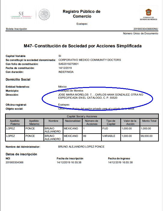 acta constitutiva de community 131