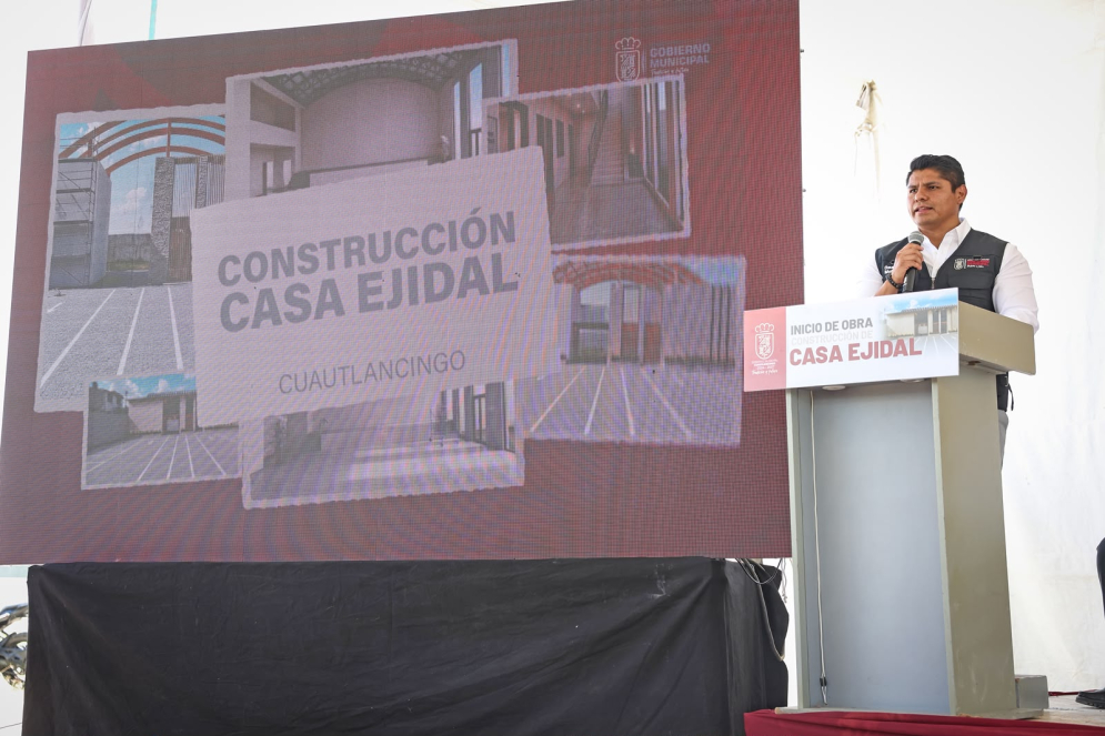 Cuautlacingo contará con nueva Casa Ejidal; Omar Muñoz da banderazo a su construcción