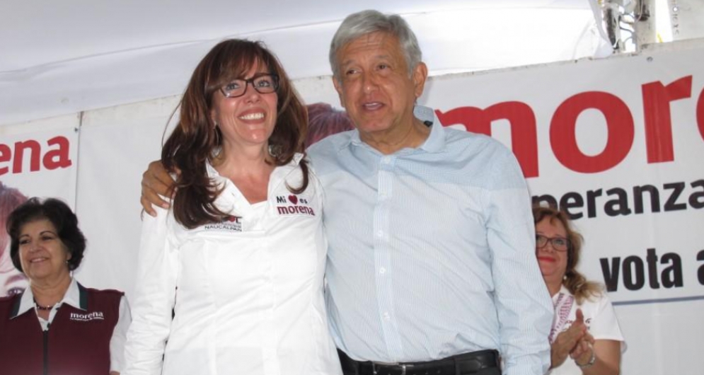 Yeidckol Polevnsky y AMLO