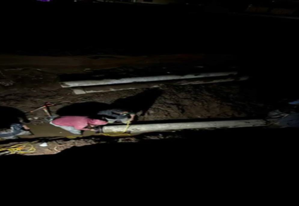 CAPAMH realiza reparación de fuga en la línea de conducción del pozo de Benito Juárez