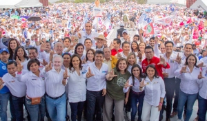 Eduardo Rivera inicia su campaña acompañado de Marko Cortés y Xóchitl Gálvez