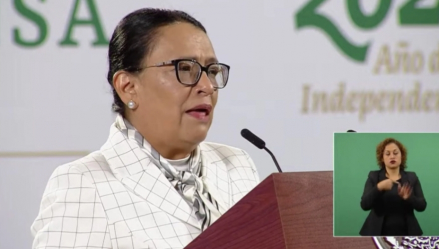 Rosa Icela Rodríguez en conferencia de prensa