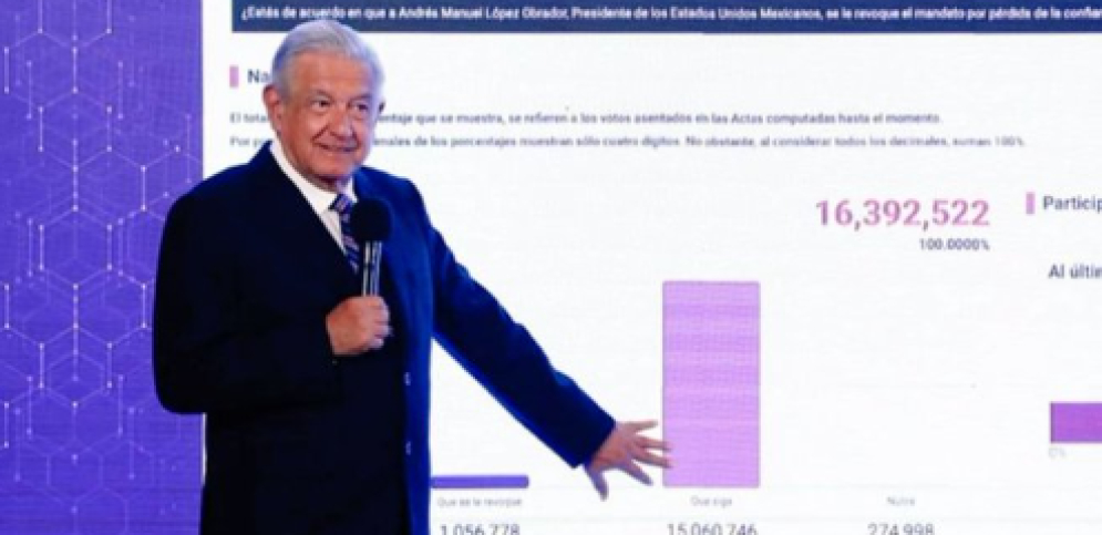 Manda AMLO mensaje a opositores tras Revocación de Mandato: los votos fueron con un tercio de casillas y todas las trampas del INE