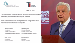 Comunidad Judía en México califica como inaceptables las declaraciones de AMLO contra Alazraki