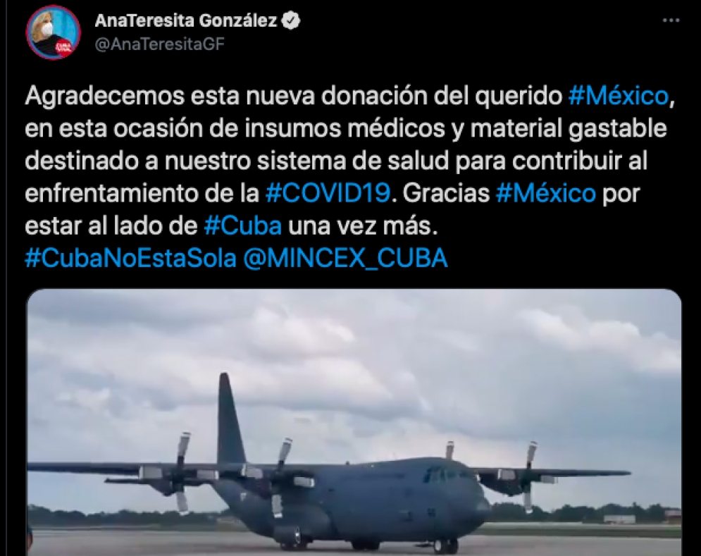 Viceministro de comercio cubano presume donaciones del gobierno mexicano