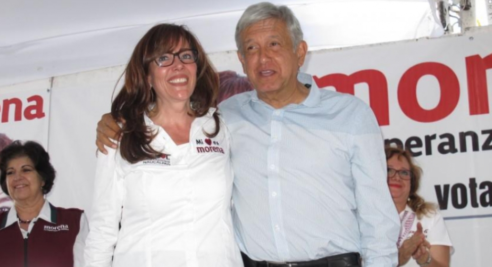 Yeidckol Polevnsky y AMLO