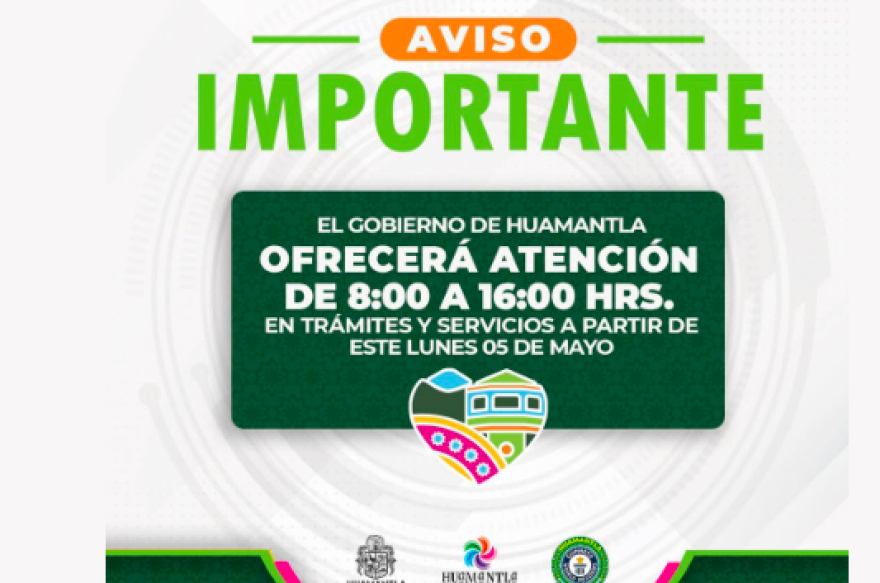 CAPAMH informa que el horario de atención en los trámites y servicios será de 8:00 a 16:00 hrs