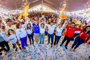 Mario Riestra y Eduardo Rivera cierran campaña en la colonia Guadalupe Hidalgo