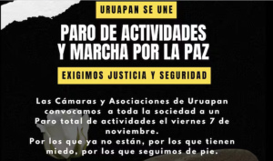Convocan a paros en Uruapan; comerciantes exigen justicia
