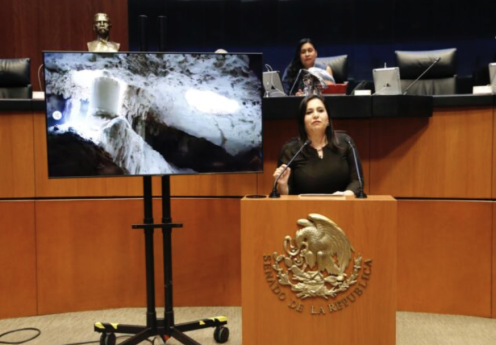 Exhiben en el senado la destrucción del acuífero maya a causa del Tren de AMLO