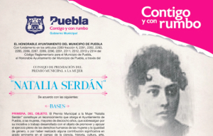 En el Día Internacional de la Mujer entregarán el Premio Municipal “Natalia Serdán”