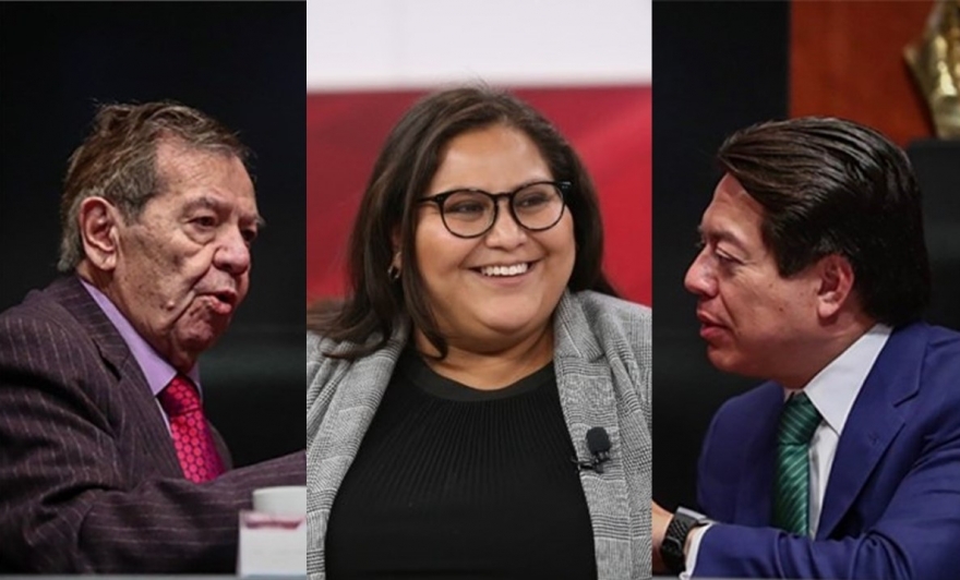 Porfirio Muñoz Ledo, Citlalli Hernández y Mario Delgado