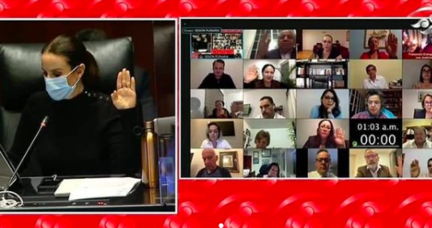 Senadora de Morena festeja aprobación de la Reforma Eléctrica con un "Viva AMLO Cabrones"