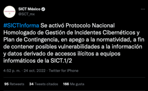 SCT confirma hackeo a sus sistemas cibernéticos