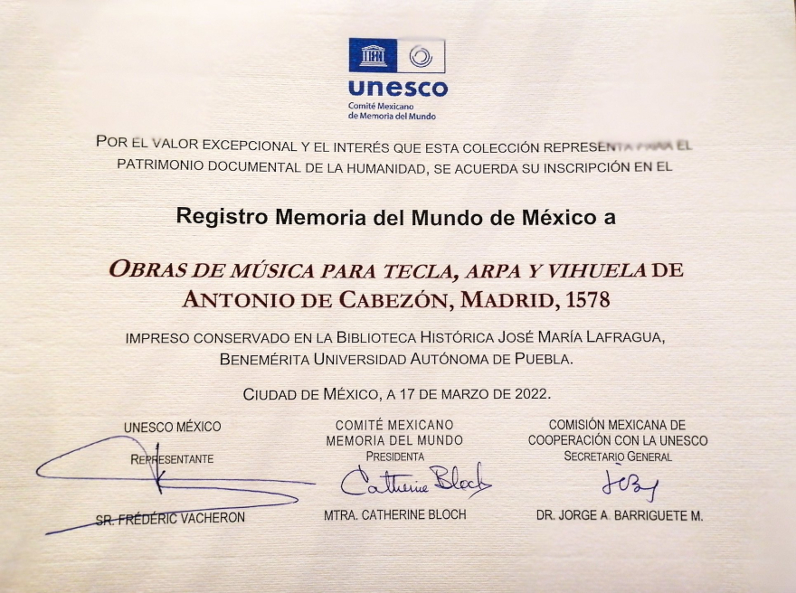 BUAP recibe registro Memoria del Mundo de la UNESCO por Acervo de la Biblioteca Histórica José María Lafragua