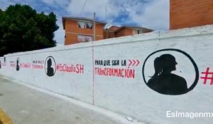 Inundan la UH Agua Santa con bardas a favor de Sheinbaum; pintarrajean con el HT #EsClaudiaSH
