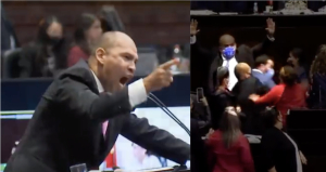 Diputado de Morena agrede por la espalda a diputado del PAN en plena sesión del Congreso