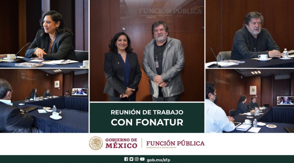 Irma Sandoval en reunión con Rogelio Jiménez Pons