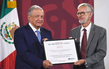 OMS reconoce a AMLO en el Día Mundial sin Tabaco