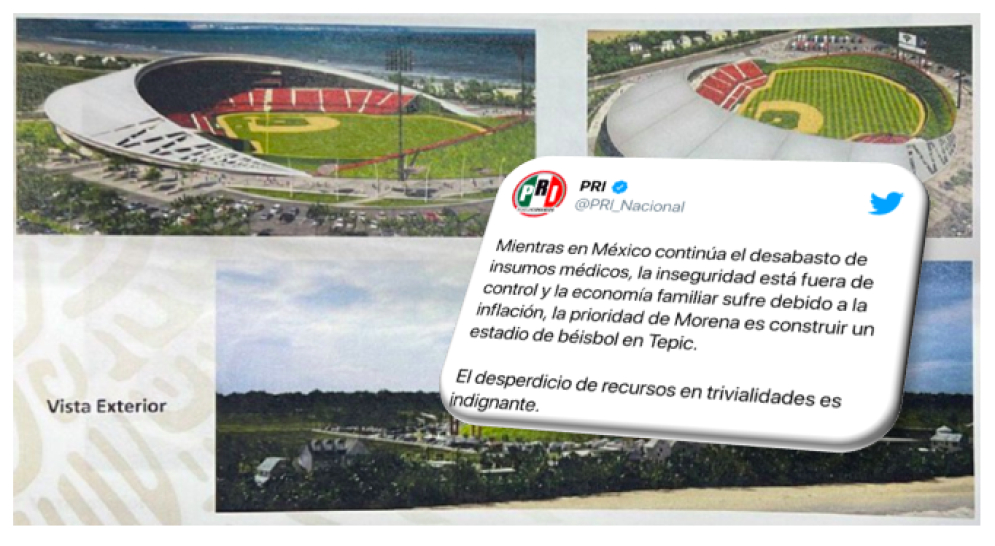 CEN del PRI califica como “indignante” el desperdicio de recursos públicos en estadio de béisbol