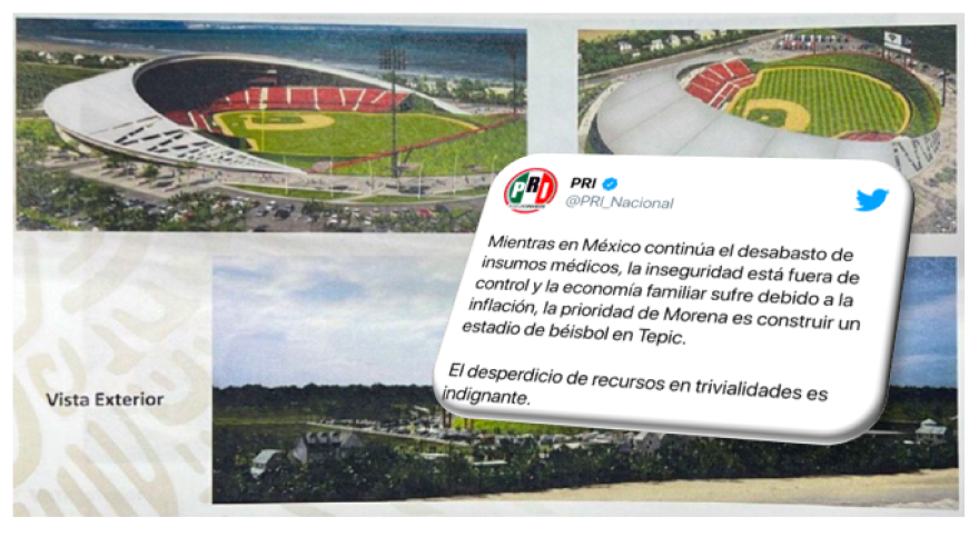 CEN del PRI califica como “indignante” el desperdicio de recursos públicos en estadio de béisbol