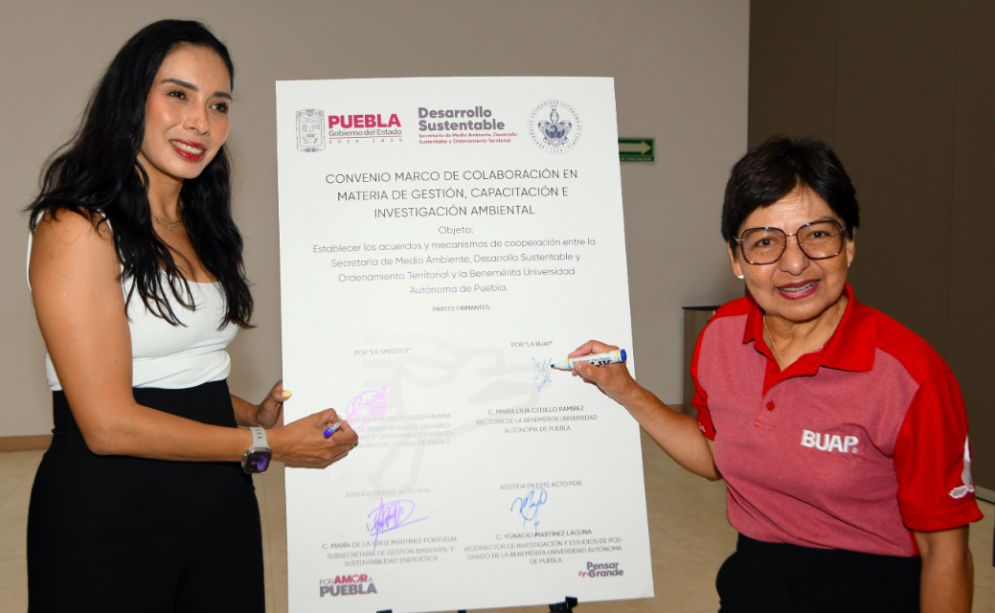 BUAP firma de convenio con la SMADSOT del estado