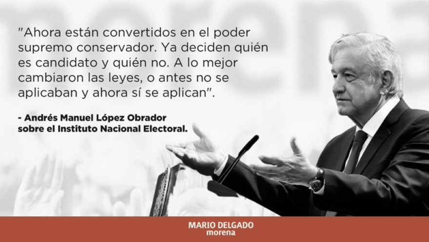 Ve Mario Delgado que consejeros del INE en lugar de ser árbitro electoral se suman a las filas del TUMOR