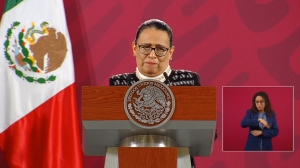 Rosa Icela Rodríguez en conferencia de prensa