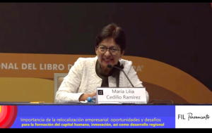 Participa Lilia Cedillo en foro sobre la relocalización empresarial y el papel de las universidades