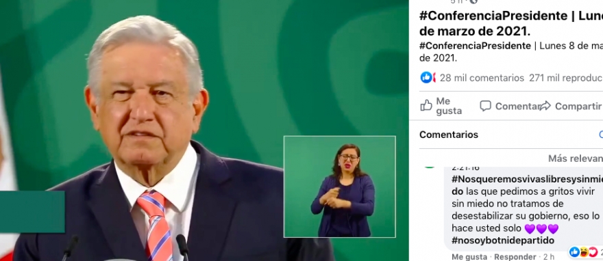 Con el #NoSoyBotNiDePartido hacen protesta vitual durante mañanera de AMLO