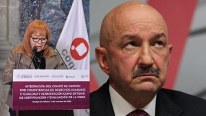 Rosario Piedra Ibarra y Carlos Salinas de Gortari