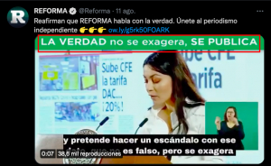 Reforma ironiza y se auto promociona con afirmación de Liz Vilchis: La verdad no se exagera, se publica