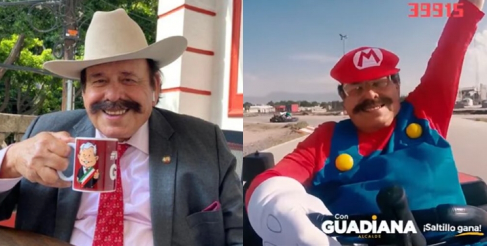 Armando Guadiana celebra el Día del Niño transformado en Mario Bros