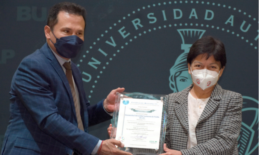 La BUAP recibe Certificado de conformidad nivel plata por la norma &quot;en igualdad laboral y no discriminación”