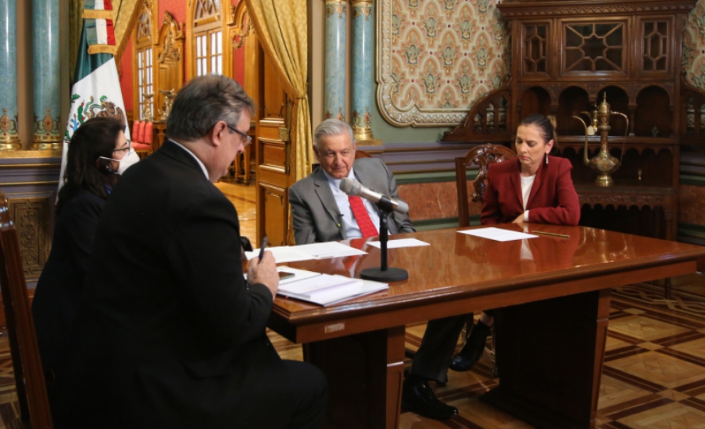 AMLO en reunión con Frank-Walter Steinmeier