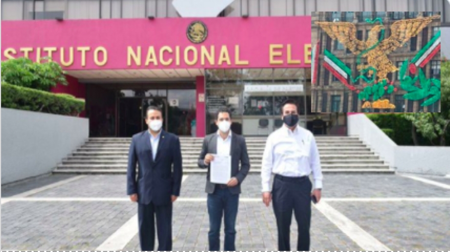 PAN denuncia al Gobierno de México ante el INE por usar imagen de Morena en adornos patrios para promocionarse