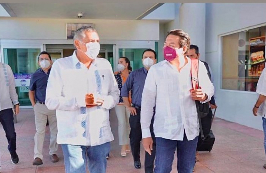 En horario laboral y pese a prometer no involucrarse en las elecciones Adán Augusto recibe a Mario Delgado